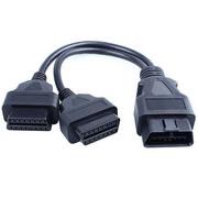 16Pin OBD2 OBDII Splitter Verlängerungskabelverbinder 1 Mann bis 2 Dual Weibliche Y Kabel 30CM