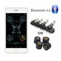 Neues TPMS Bluetooth 4.0 Tire Pressure Monitor System 4 intern/extern Sensor Works Android/iOS Mobile Phone APP Display
