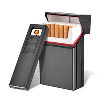 CC035A Brand New Detachable Metal Cigarette Case mit USB Rechargeable Eletronic Lighter