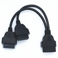 ELM327 OBD2 Verlängerungskabel 1 Stecker auf 2 Dual Buchse umgewandelt Kabel