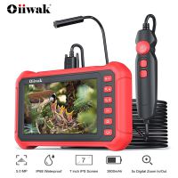 8.2mm Industrial Endoscope Camera 7"IPS 5MP Inspection Camera Waterproof Borescope Camera for Car Pipe Drain Scope