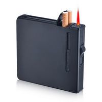 Automatische Ausstoßung Metall Zigarettenkoffer Zigarre Box Windproof Inflatable Gas Lighter Raucher Männer Gift No Gas